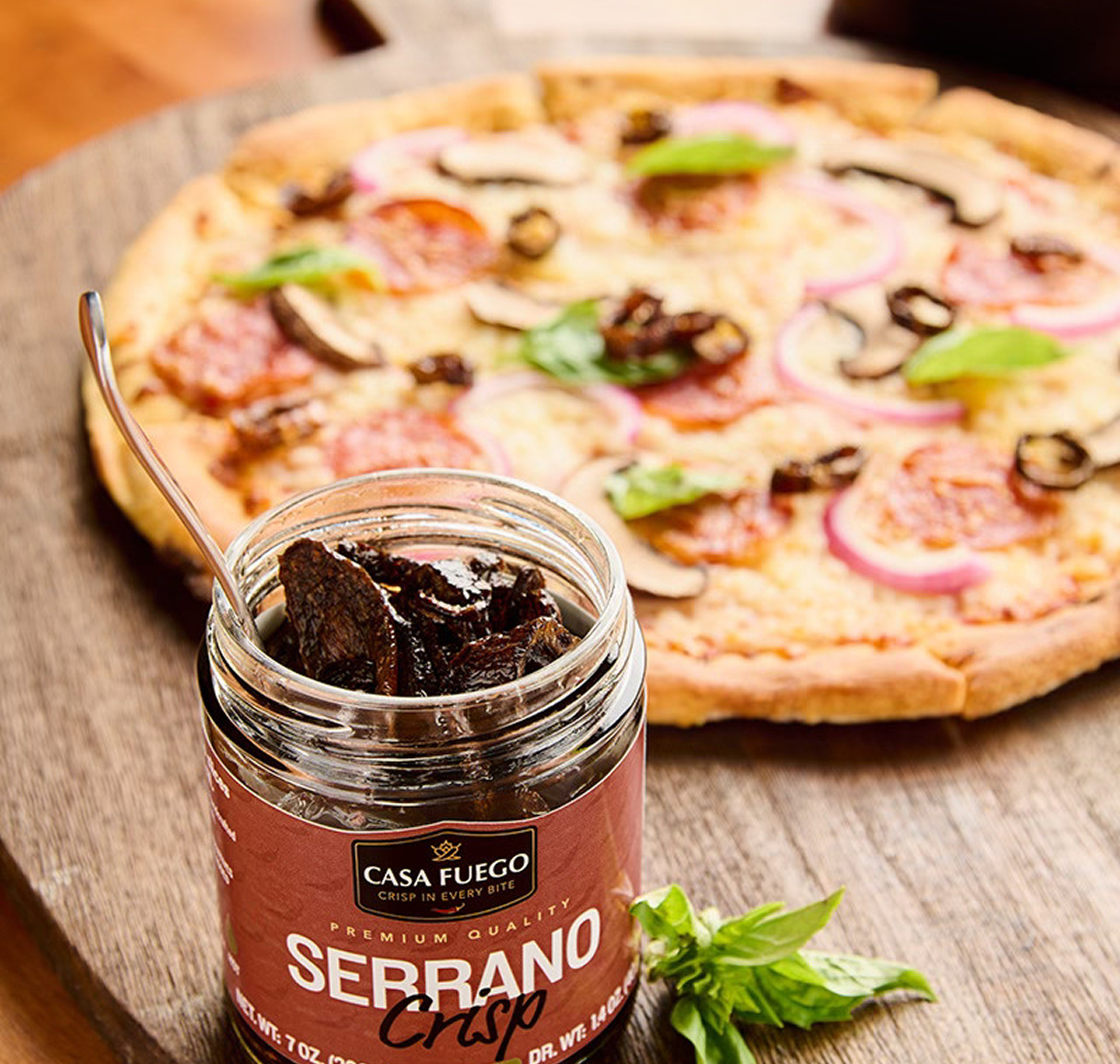 Pizza with Serrano Crisp